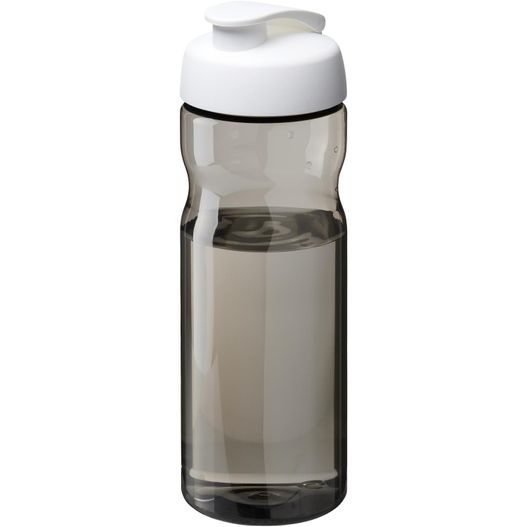 eine wasserflasche mit einem weißen deckel und einer kunststoffkappe H2O Active® Eco Base 650 ml Sportflasche mit Klappdeckel (Bild 1)
