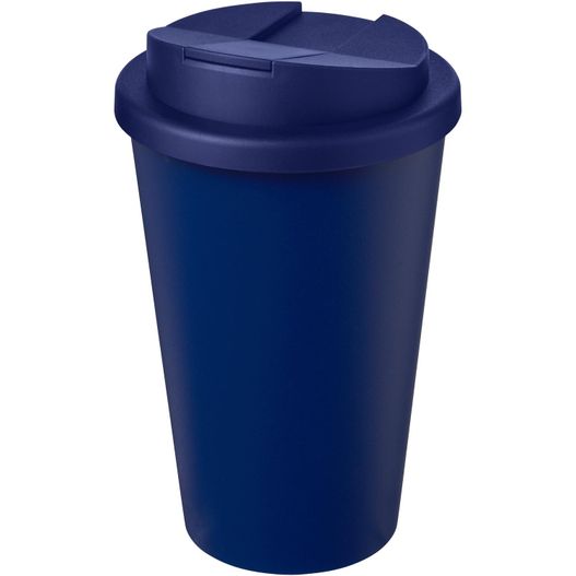 eine blaue tasse mit deckel und deckel Americano® Eco 350 ml recycelter Becher mit auslaufsicherem Deckel (Bild 1)