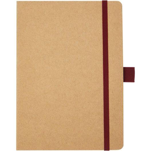 ein braunes notizbuch mit einem roten streifen auf dem cover Berk Notizbuch aus recyceltem Papier (Bild 1)