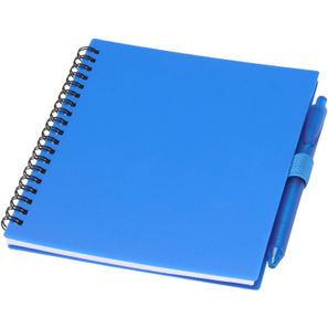 Niove Softcover Notizbuch aus recyceltem Kunststoff mit Kugelschreiber (blaue Mine)