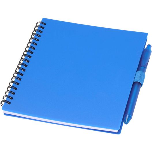 Niove Softcover Notizbuch aus recyceltem Kunststoff mit Kugelschreiber (blaue Mine) (Bild 1)