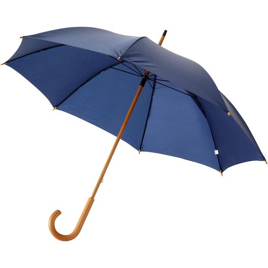 blauer regenschirm mit holzgriff Jova 23" Regenschirm mit Holzstange und -griff (Bild 1)