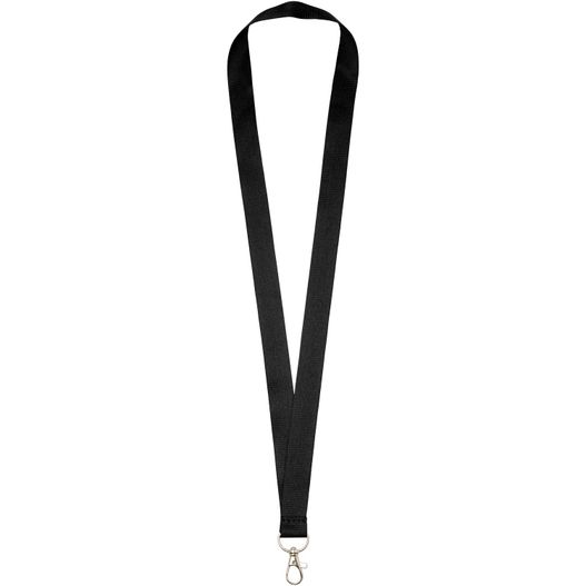 ein schwarzer lanyard mit einem silbernen metallverschluss Impey Lanyard mit praktischem Haken (Bild 1)