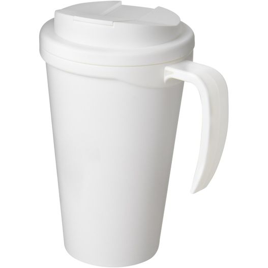 eine weiße kaffeetasse mit deckel und griff Americano® Grande 350 ml Isolierbecher mit auslaufsicherem Schraubverschluss (Bild 1)