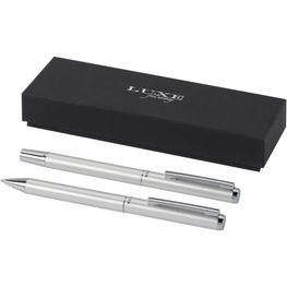 Produktabbildung Lucetto Set mit Kugelschreiber und Tintenroller aus recyceltem Aluminium (schwarze Mine) Lucetto Set mit Kugelschreiber und Tintenroller aus recyceltem Aluminium (schwarze Mine)