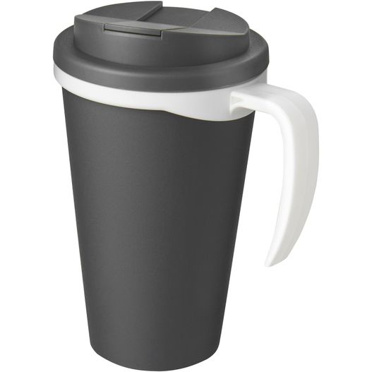 eine schwarze und weiße kaffeetasse mit einem deckel Americano® Grande 350 ml Isolierbecher mit auslaufsicherem Schraubverschluss (Bild 1)