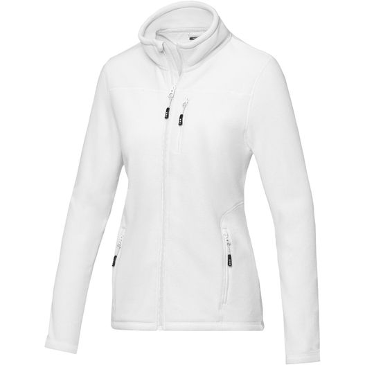 eine weiße jacke mit kapuze und reißverschluss Amber GRS recycelte Fleecejacke für Damen (Bild 1)