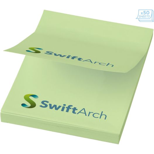 ein grün post es hinweis mit ein swiffarch logo auf sie Sticky-Mate® Haftnotizen 50 x 75 mm (Bild 1)