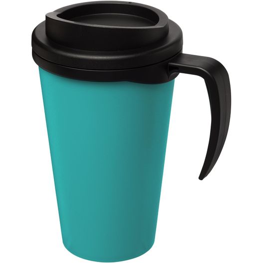 der reisebecher ist mit einem schwarzen deckel und griff gezeigt Americano® Grande 350 ml Isolierbecher (Bild 1)