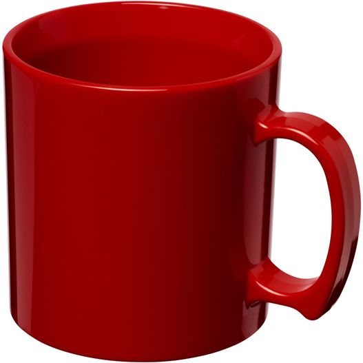 ein roter becher mit einem griff auf weißem hintergrund Standard 300 ml Kunststoffbecher (Bild 1)