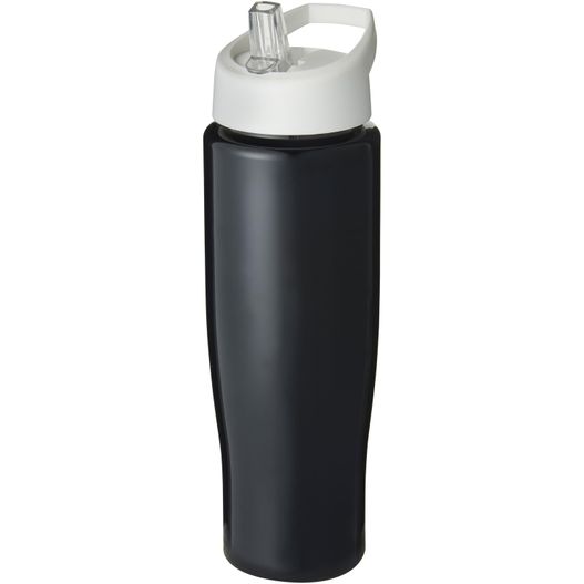eine schwarze und weiße wasserflasche mit weißem deckel H2O Active® Tempo 700 ml Sportflasche mit Ausgussdeckel (Bild 1)