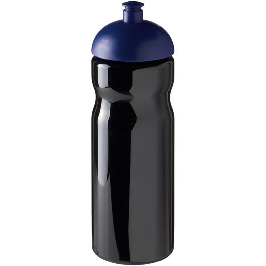 eine schwarze sportflasche mit blauem deckel H2O Active® Base 650 ml Sportflasche mit Stülpdeckel (Bild 1)
