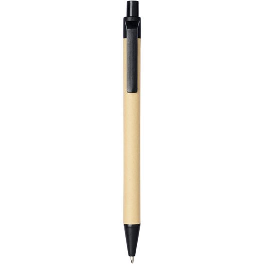 ein stift mit einer schwarzen spitze und einem holzkörper Berk Kugelschreiber aus recyceltem Karton und Mais (schwarze Mine) (Bild 1)