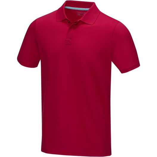 ein rotes poloshirt mit blauem kragen Graphite Poloshirt aus GOTS-zertifizierter Bio-Baumwolle für Herren (Bild 1)