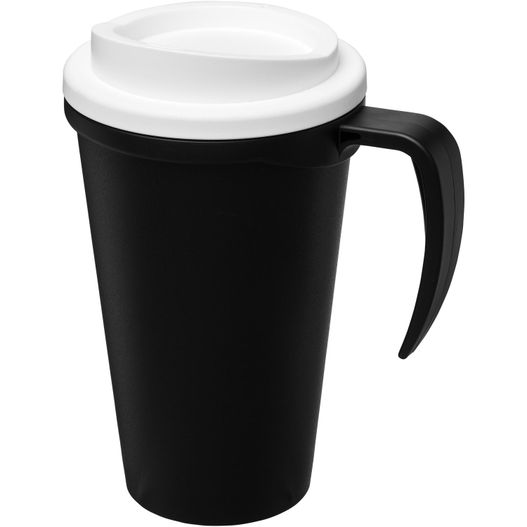 eine schwarze und weiße kaffeetasse mit einem deckel Americano® Grande 350 ml Isolierbecher (Bild 1)