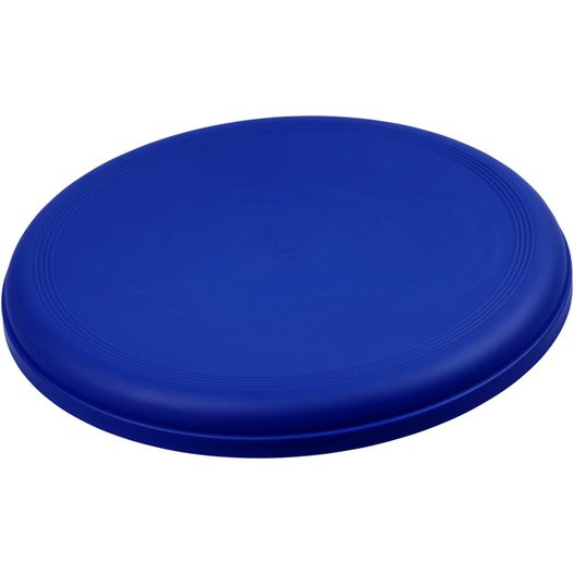 eine blaue frisbee, die auf einer weißen oberfläche sitzt Orbit Frisbee aus recyceltem Kunststoff (Bild 1)