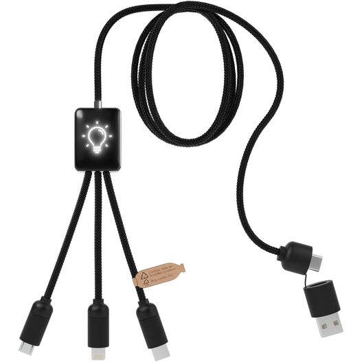 ein schwarzes und weißes foto eines usb-kabels SCX.design C28 Erweitertes 5-in-1-Ladekabel (Bild 1)