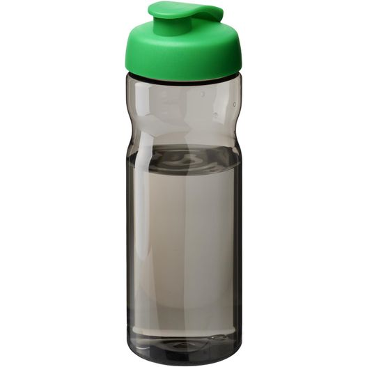 eine grüne deckelwasserflasche mit schwarzem deckel H2O Active® Eco Base 650 ml Sportflasche mit Klappdeckel (Bild 1)