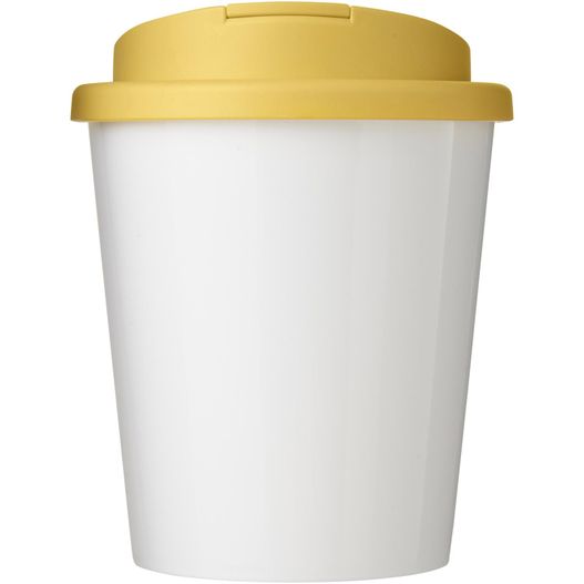 eine weiße kaffeetasse mit gelbem deckel Brite-Americano® Espresso 250 ml Isolierbecher mit auslaufsicherem Schraubverschluss (Bild 1)