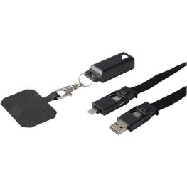 Franz 5 in 1 Lanyard Kabel aus recyceltem Kunststoff für Smartphones mit integrierter Datensynchronisierung und 65 W Schnellladefunktion