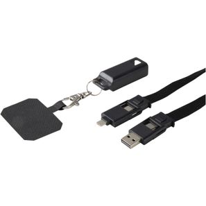 Franz 5 in 1 Lanyard Kabel aus recyceltem Kunststoff für Smartphones mit integrierter Datensynchronisierung und 65 W Schnellladefunktion