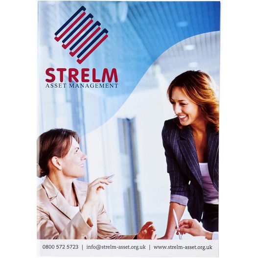 ein poster werbung ein geschäftstreffen Desk-Mate® A5 Notizblock, Wickelumschlag (Bild 1)