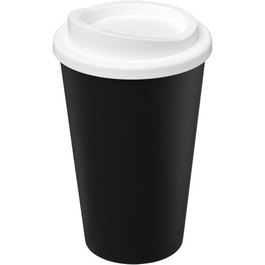 eine schwarze und weiße tasse mit einem deckel Americano® Eco 350 ml recycelter Becher (Bild 1)