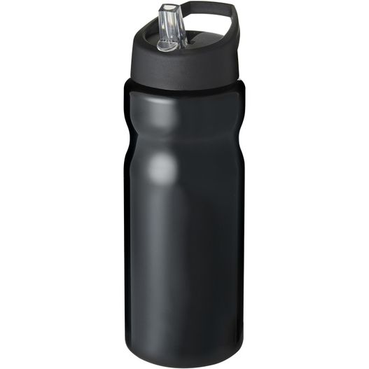 eine schwarze sportflasche mit schwarzem deckel H2O Active® Base 650 ml Sportflasche mit Ausgussdeckel (Bild 1)