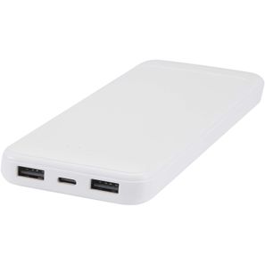 Adhil 10 W 10.000 mAh Powerbank aus recyceltem Kunststoff mit 2 integrierten Kabeln