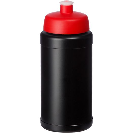 eine schwarze und rote plastikflasche mit rotem deckel Baseline® Plus 500 ml Flasche mit Sportdeckel (Bild 1)