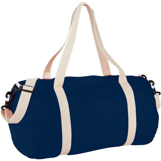 eine navy duffel tasche mit weißen riemen The Cotton Barrel Reisetasche 25L (Bild 1)