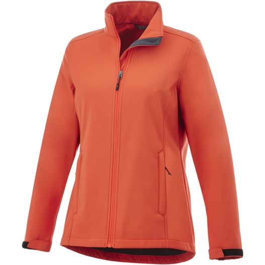 eine damen orange jacke mit schwarzem reißverschluss Maxson Softshelljacke für Damen (Bild 1)