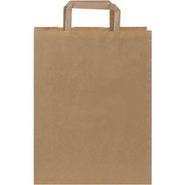 Kraftpapiertasche 80-90 g/m² mit flachen Griffen – 25 × 11 × 31 cm