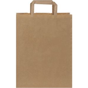 Kraftpapiertasche 80-90 g/m² mit flachen Griffen – mittel