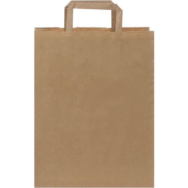 Produktabbildung Kraftpapiertasche 80-90 g/m² mit flachen Griffen – 25 × 11 × 31 cm Kraftpapiertasche 80-90 g/m² mit flachen Griffen – 25 × 11 × 31 cm