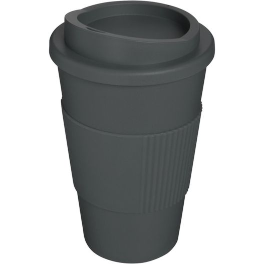 eine graue tasse mit deckel und griff Americano® 350 ml Isolierbecher mit Schutzring (Bild 1)