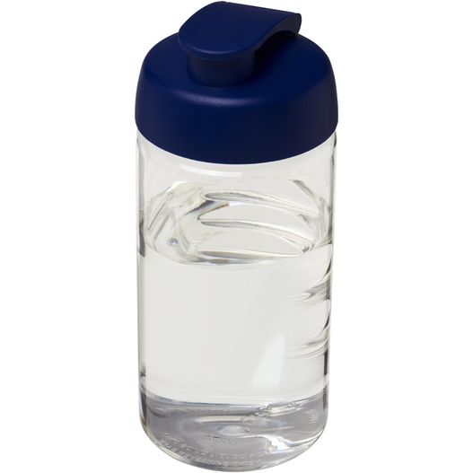 blauer deckel auf einer klaren glaswasserflasche H2O Active® Bop 500 ml Sportflasche mit Klappdeckel (Bild 1)