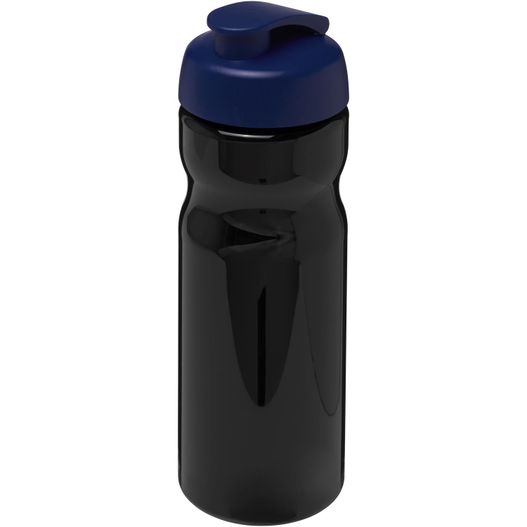 eine schwarze und blaue wasserflasche mit blauem deckel H2O Active® Base 650 ml Sportflasche mit Klappdeckel (Bild 1)