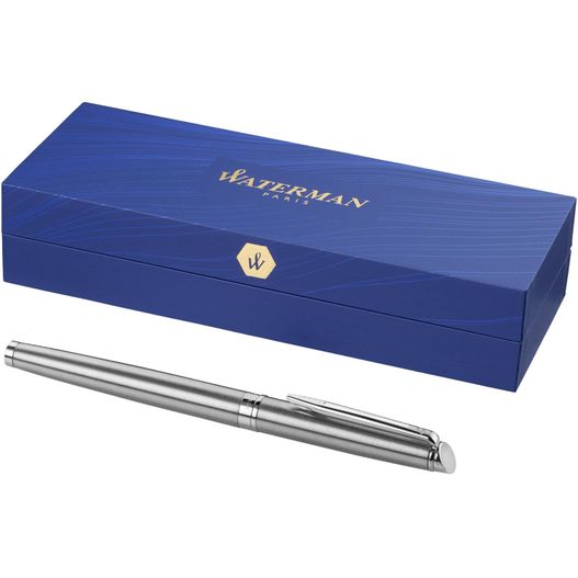 ein stift und eine box mit einer blauen box Waterman Hémisphère Tintenroller (schwarze Mine) (Bild 1)