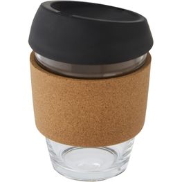 Produktabbildung Lidan 360 ml Becher aus Borosilikatglas mit Korkgriff und Silikondeckel Lidan 360 ml Becher aus Borosilikatglas mit Korkgriff und Silikondeckel