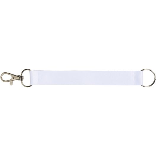 eine weiße schlüsselkette mit einem metallring Mini Sublimation Schlüsselband mit Ring (Bild 1)