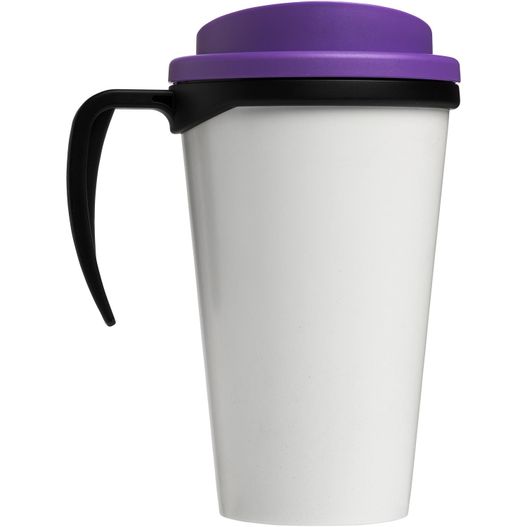 eine weiße und violette kaffeetasse mit schwarzem griff Brite-Ameriano® Grande 350 ml Isolierbecher (Bild 1)