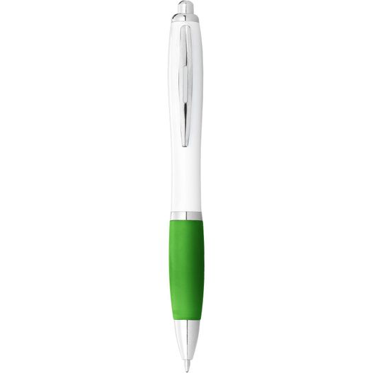 ein stift mit einer grünen spitze und einem weißen körper Nash Kugelschreiber weiß mit farbigem Griff (blaue Mine) (Bild 1)