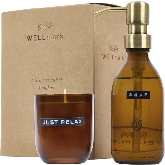 Produktabbildung Wellmark Discovery Seifenspender und Duftkerze ´Bambus´-Set, 200 ml (Spender) und 150 g (Duftkerze) Wellmark Discovery Seifenspender und Duftkerze ´Bambus´-Set, 200 ml (Spender) und 150 g (Duftkerze) (Bild 1)