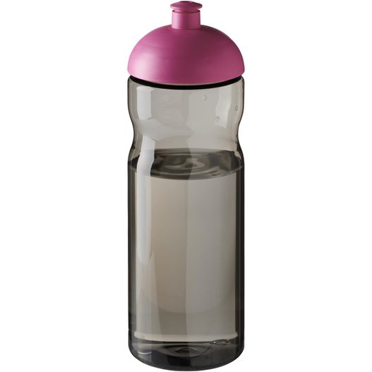 eine rosa und graue wasserflasche mit stroh H2O Active® Eco Base 650 ml Sportflasche mit Stülpdeckel (Bild 1)