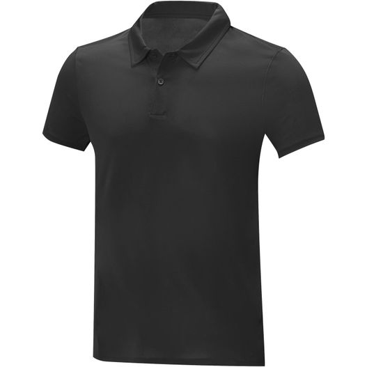 ein schwarzes poloshirt mit einem weißen logo auf der brust Deimos Poloshirt cool fit mit Kurzärmeln für Herren (Bild 1)