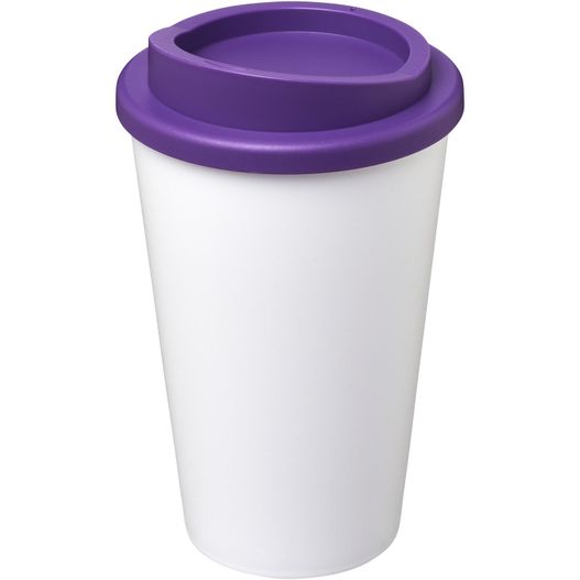 eine weiße tasse mit einem lila deckel Americano® 350 ml Isolierbecher (Bild 1)