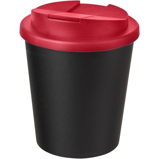 eine schwarze und rote tasse mit einem deckel Americano® Espresso 250 ml Isolierbecher mit auslaufsicherem Schraubverschluss (Bild 1)