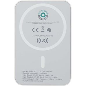 Acrab 15 W 5.000 mAh magnetische kabellose Powerbank mit 20 W PD aus recyceltem Kunststoff