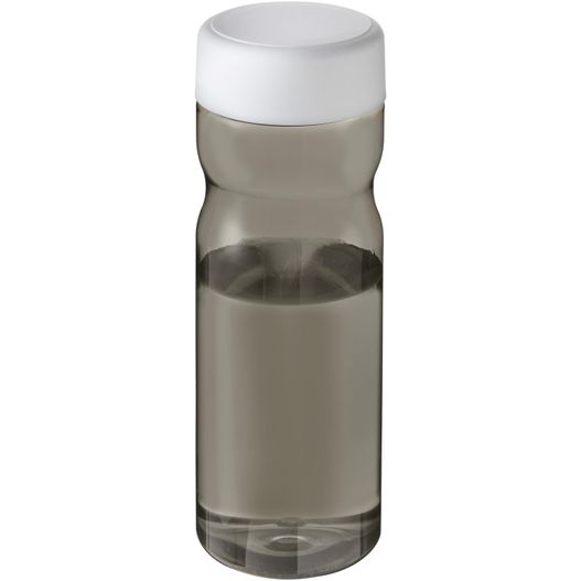 eine graue und weiße wasserflasche mit weißem deckel H2O Active® Eco Base 650 ml Sportflasche mit Drehdeckel (Bild 1)